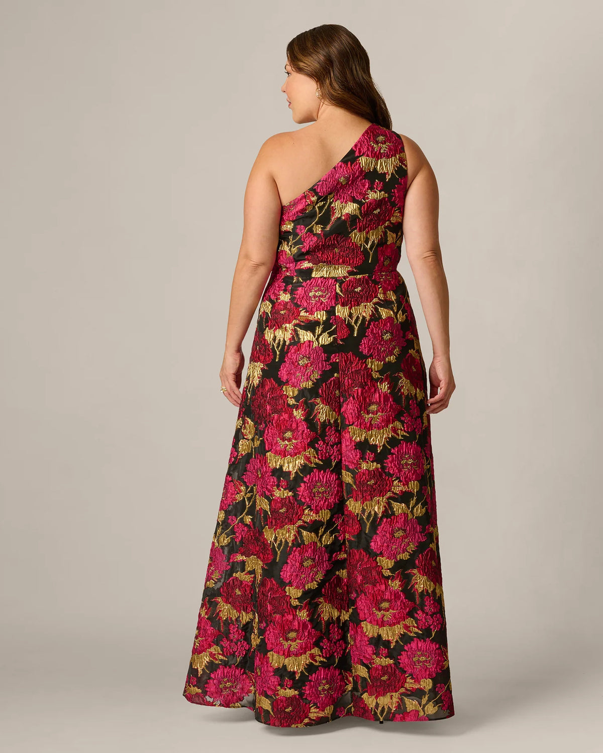 one-shoulder a-line maxi mother of the bride dress - image 5