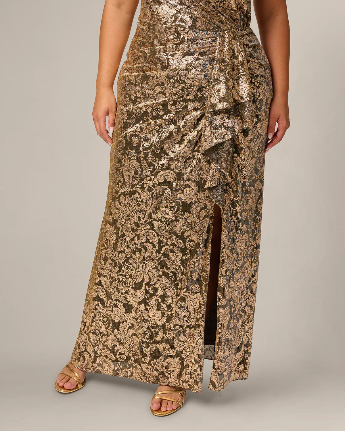 spaghetti strap a-line maxi mother of the bride dress - image 5