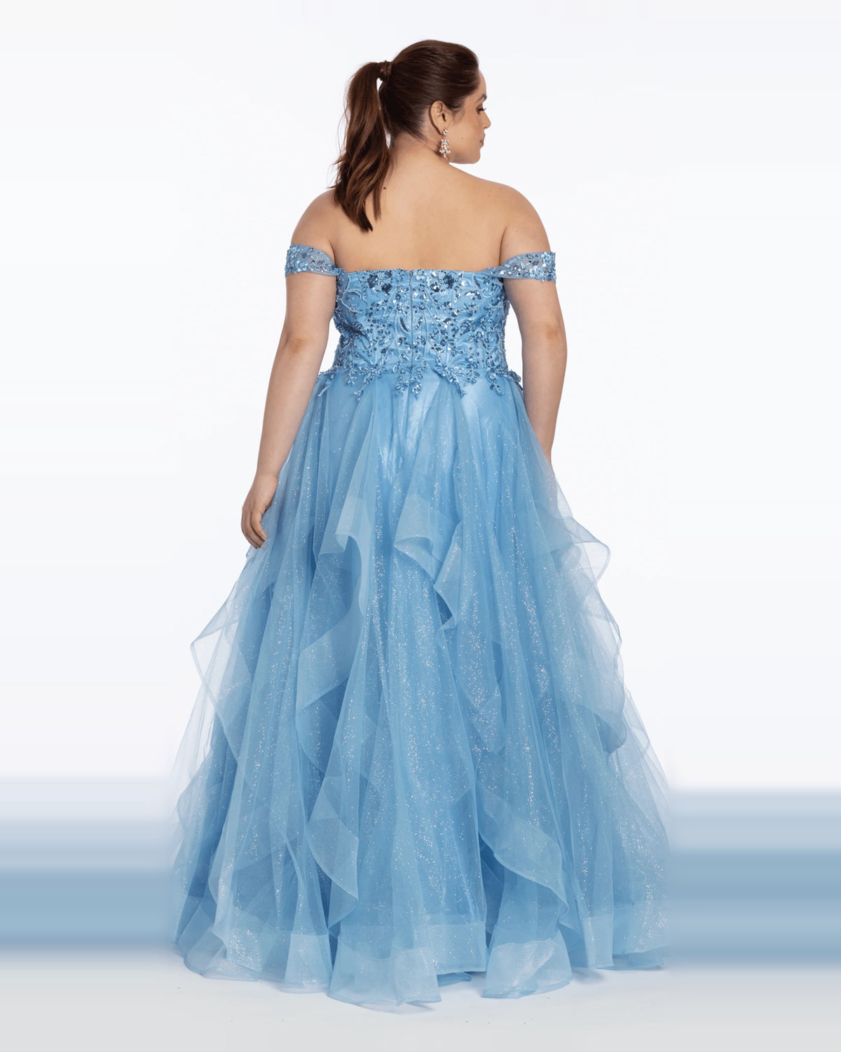 off shoulder ball-gown floor-length prom dress - image 5
