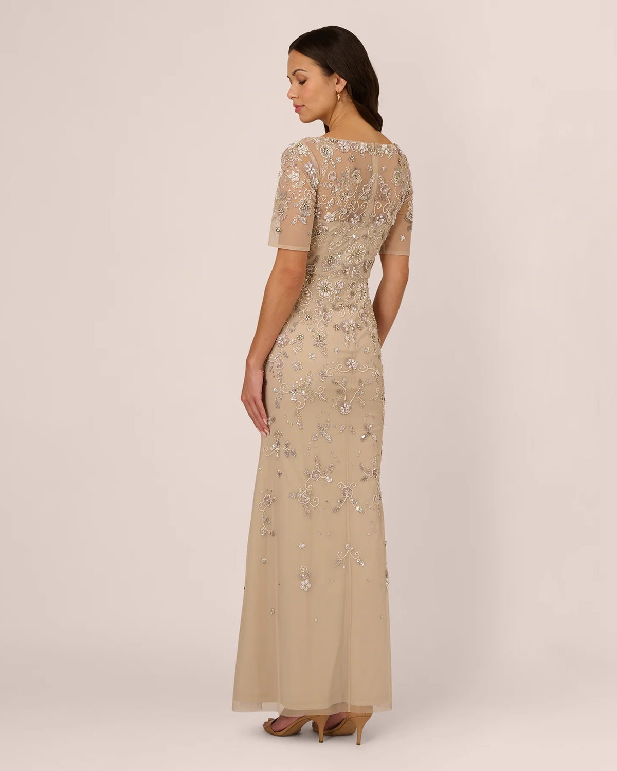 short-sleeve mermaid maxi mother of the bride dress - image 5