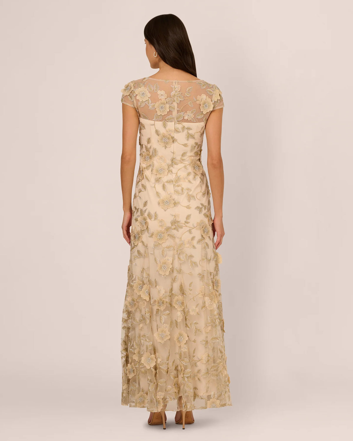 cap-sleeve a-line maxi mother of the bride dress - image 5