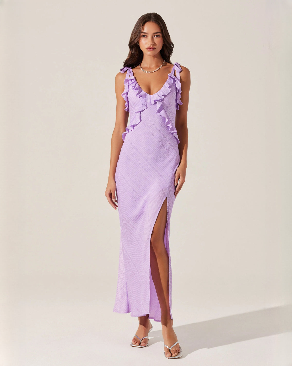 sleeveless satin a-line maxi bridesmaid dress - image 5