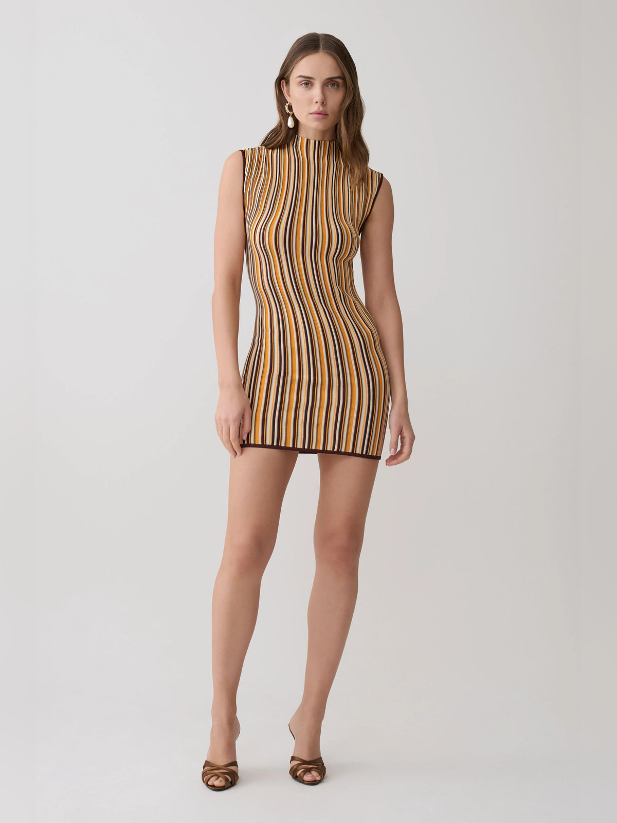 Chocolate mini homecoming dress, alternate view showing the skirt and hem