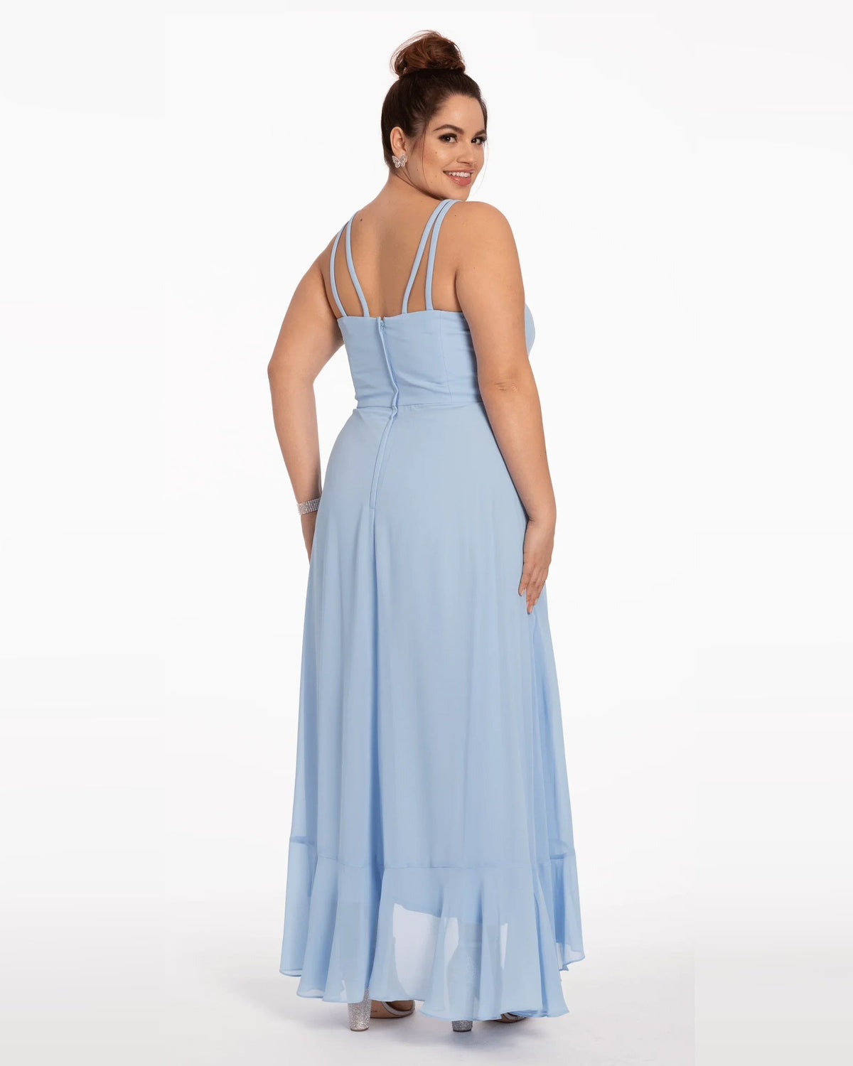 spaghetti strap a-line maxi homecoming dress - image 5