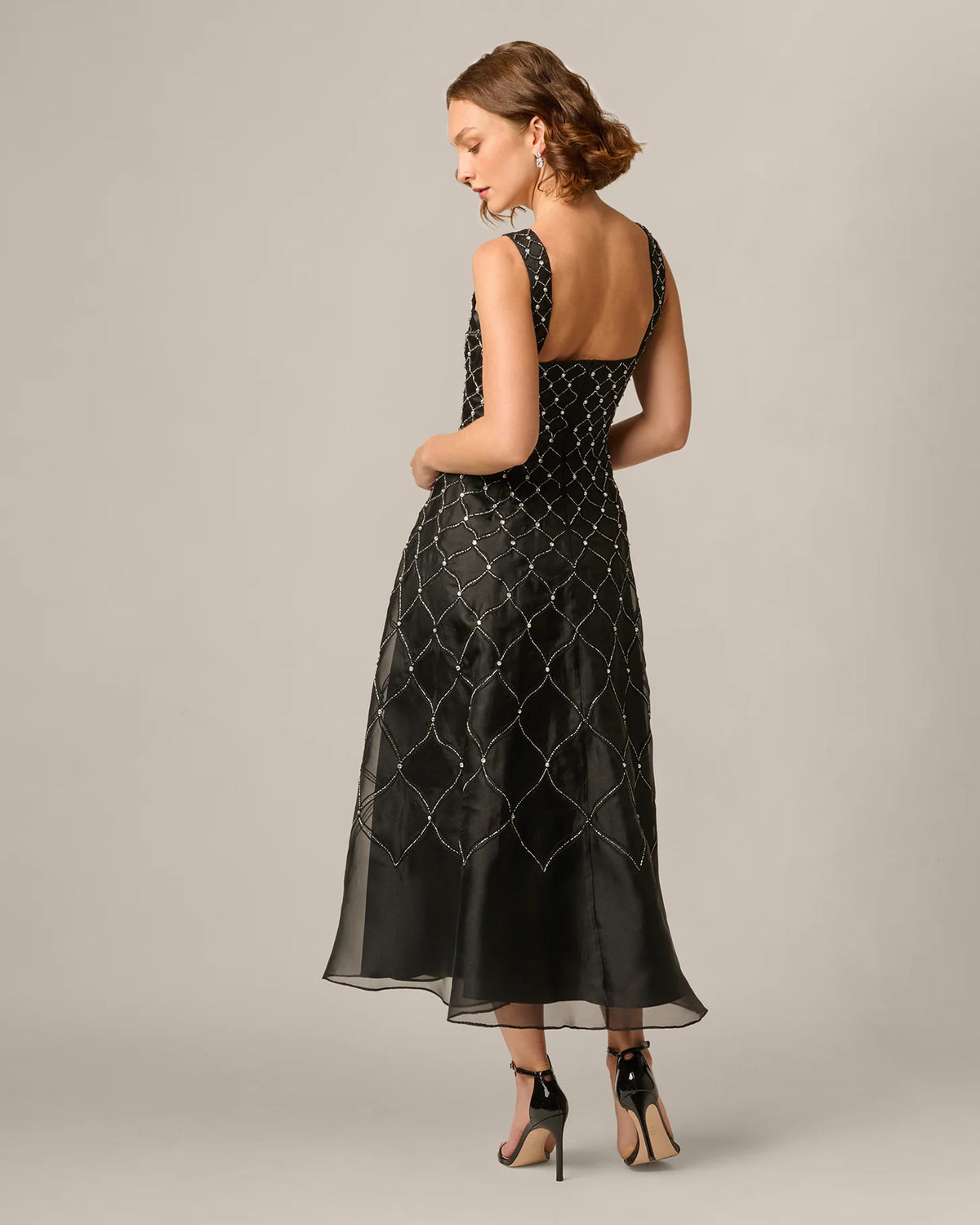 square neck a-line maxi mother of the bride dress - image 5