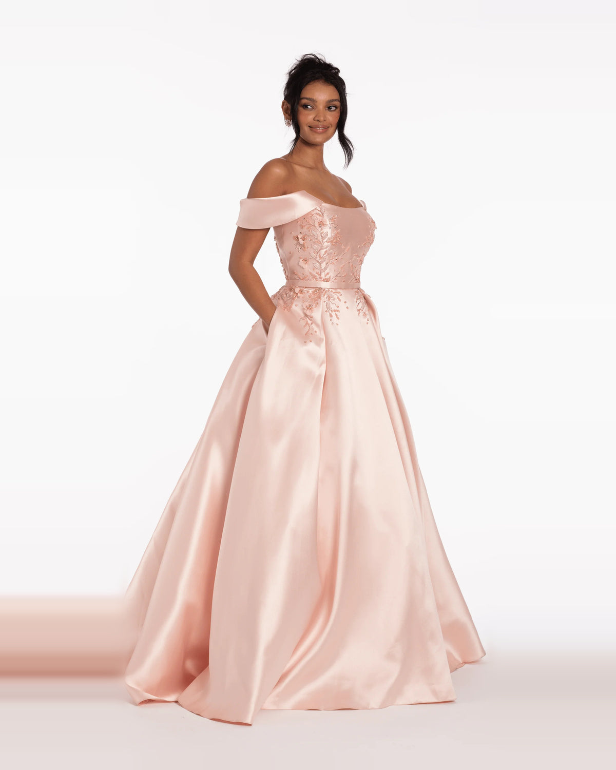 off shoulder ball-gown floor-length prom dress - image 5