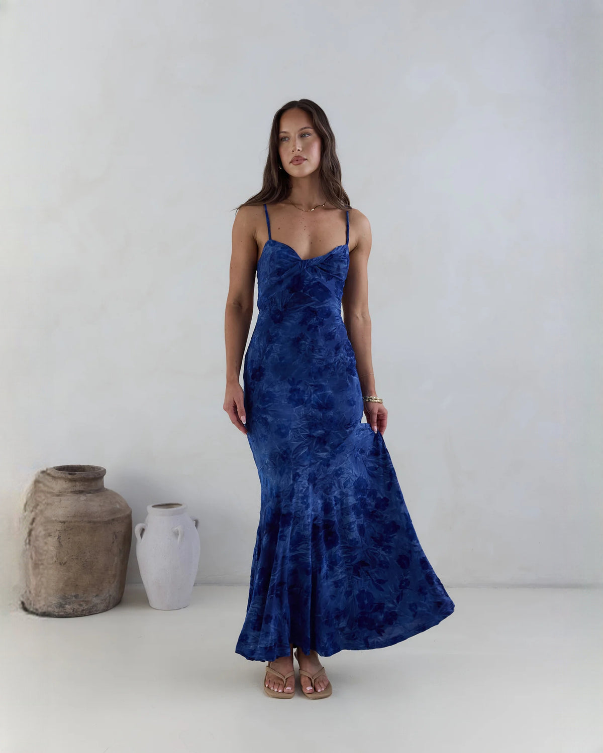 sleeveless mesh a-line maxi bridesmaid dress - image 5