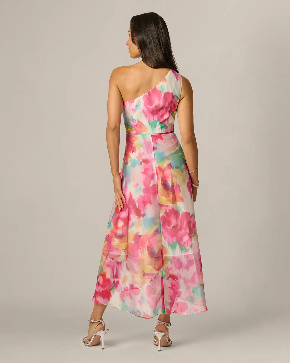 one-shoulder a-line midi mother of the bride dress - image 5