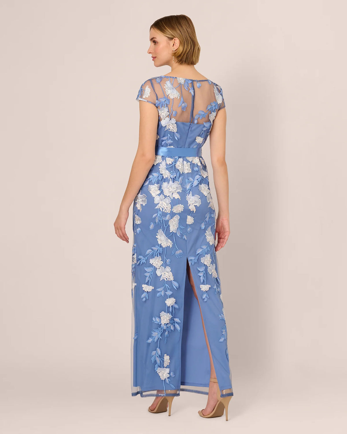 short-sleeve a-line maxi mother of the bride dress - image 5