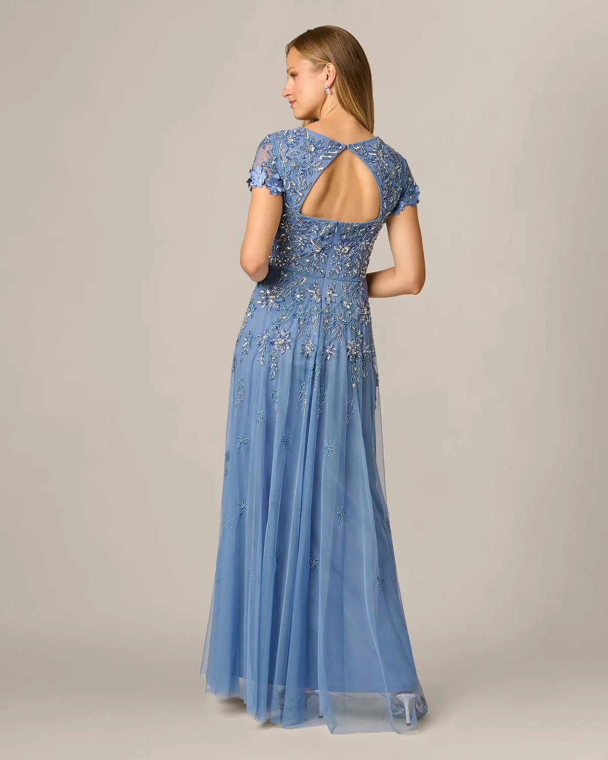 spaghetti strap a-line maxi mother of the bride dress - image 5