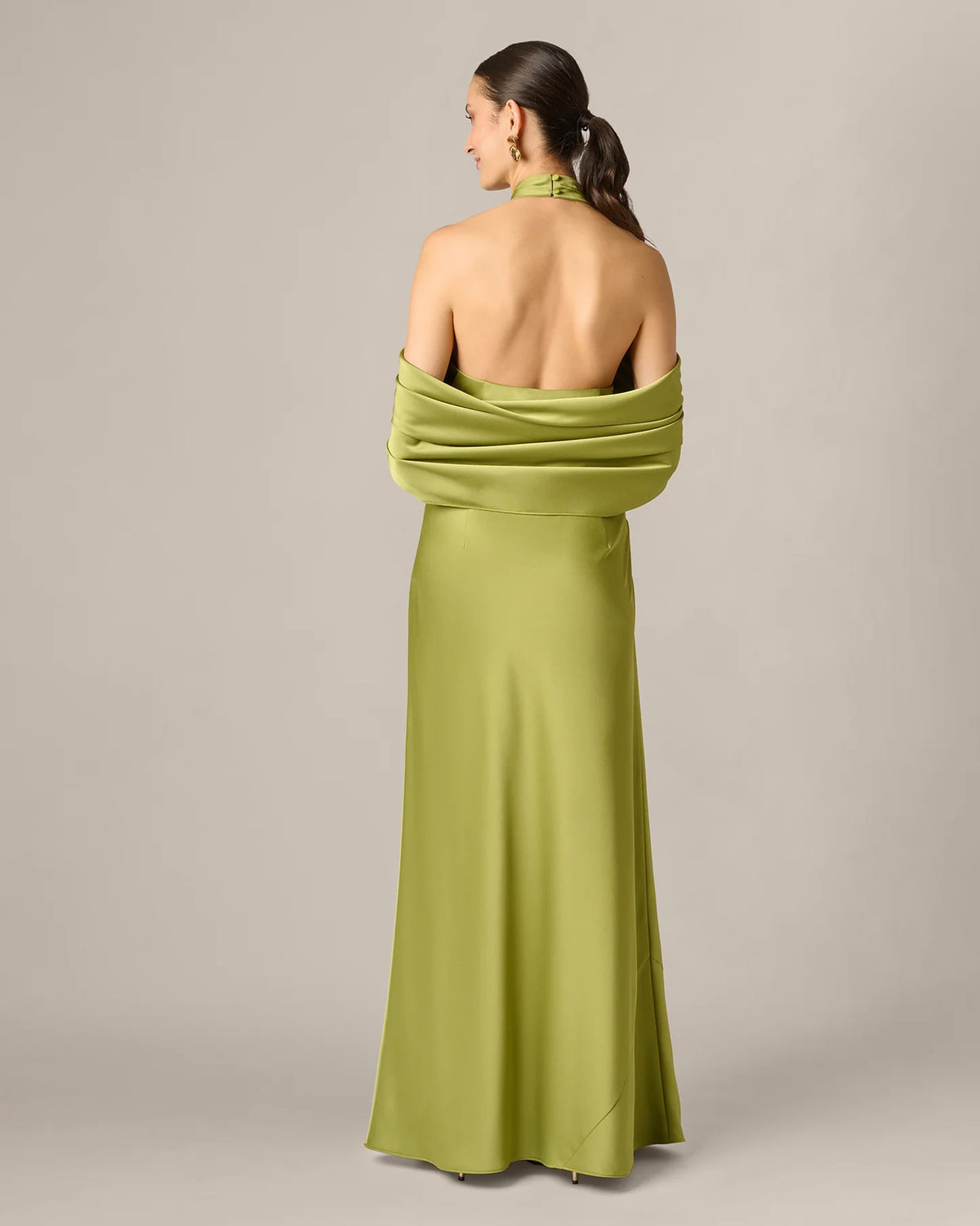 halter neck a-line maxi mother of the bride dress - image 5