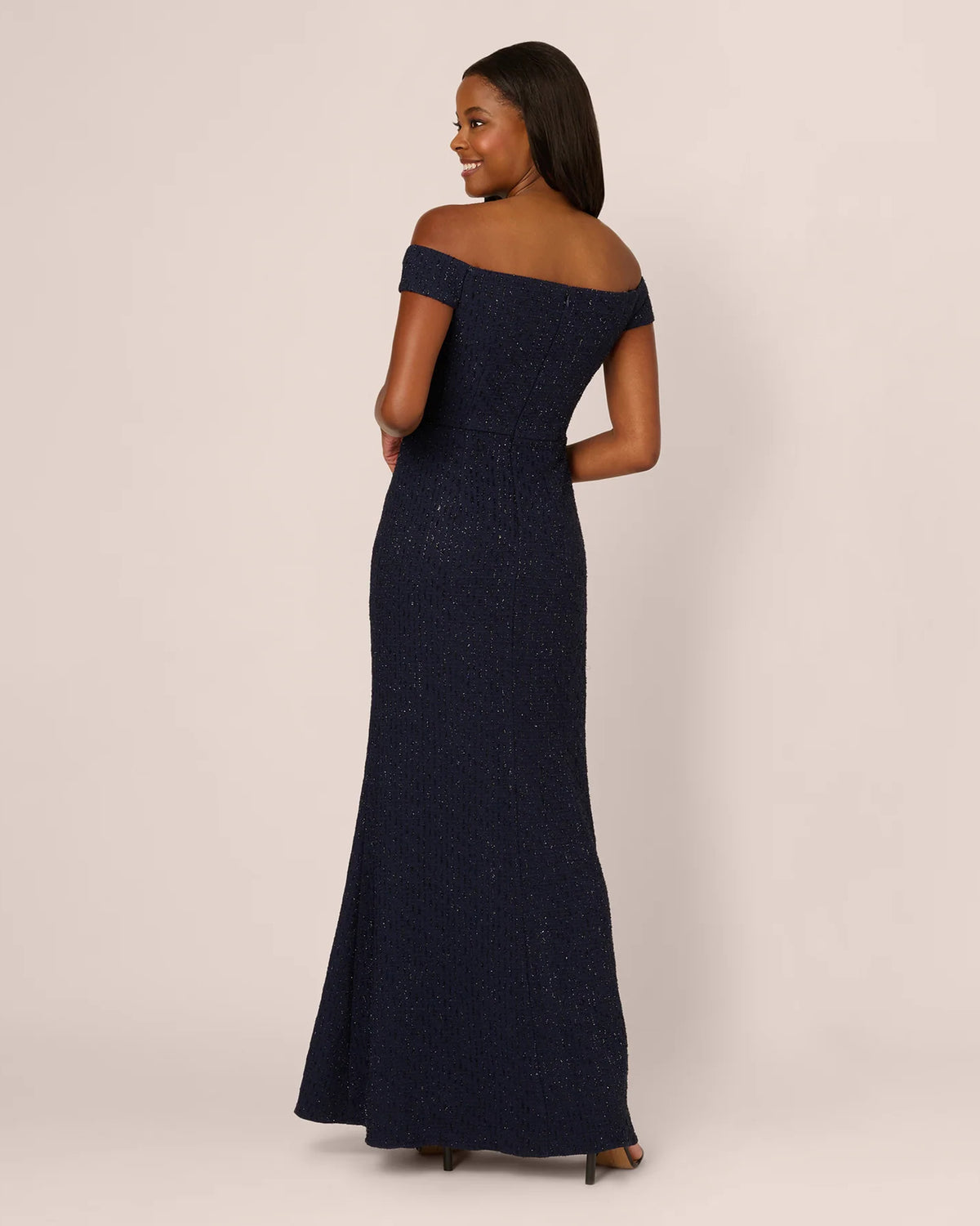 off-shoulder a-line maxi mother of the bride dress - image 5
