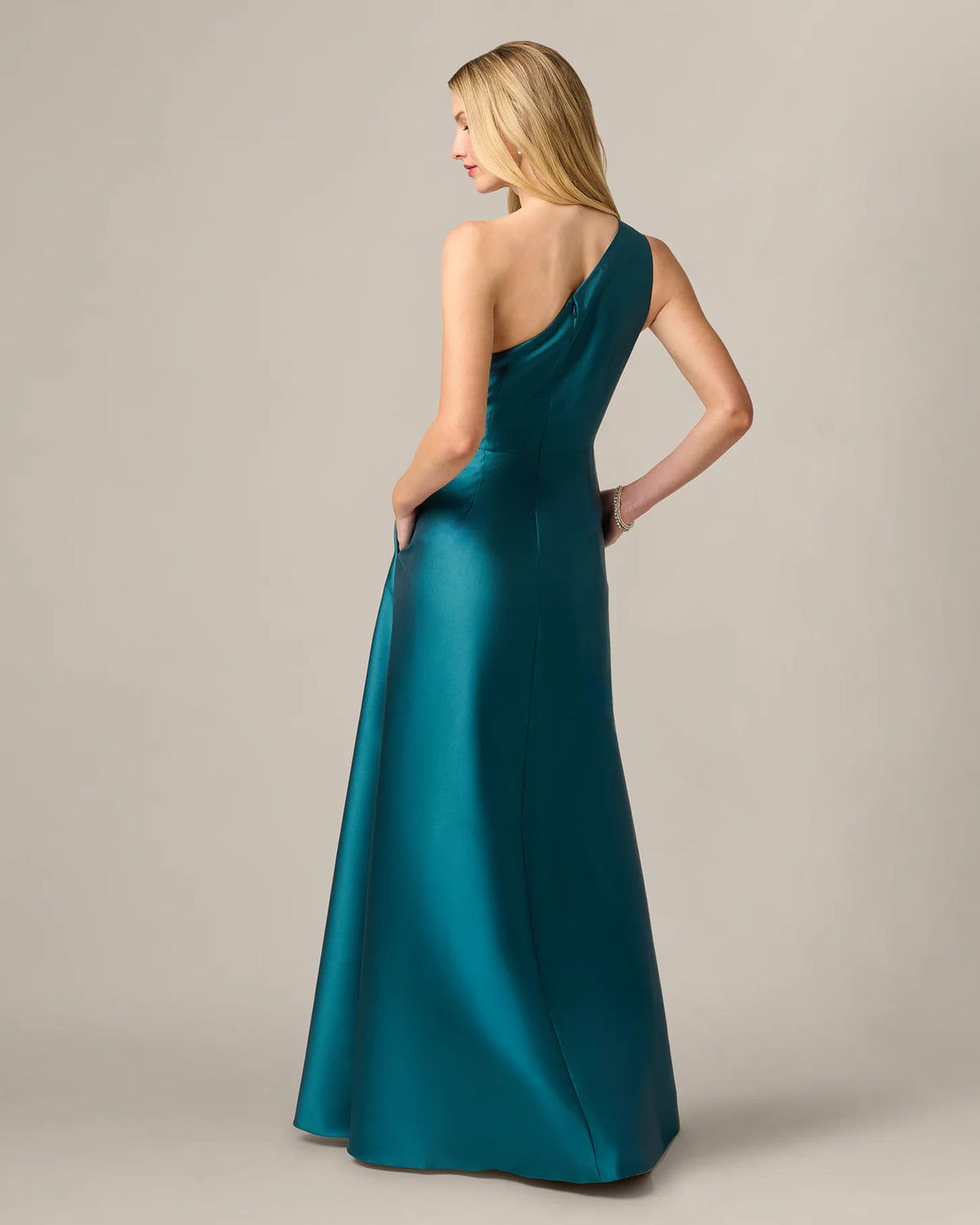one-shoulder a-line maxi mother of the bride dress - image 5