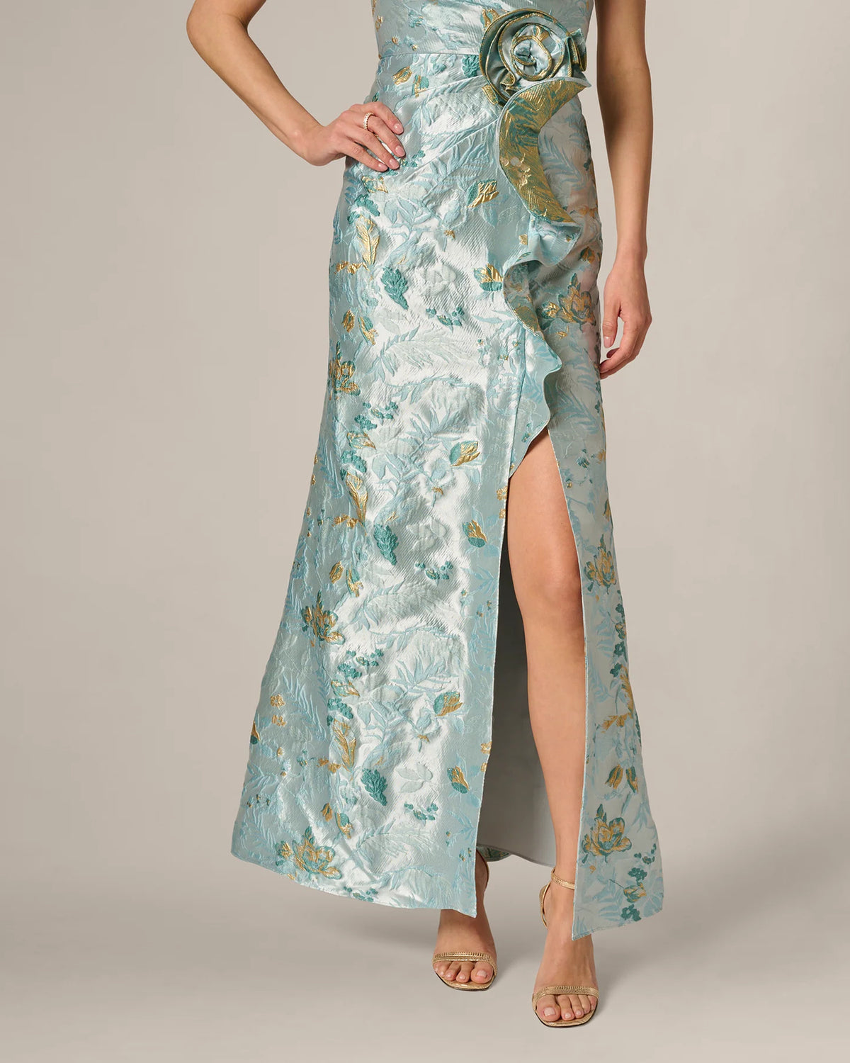 one-shoulder a-line maxi mother of the bride dress - image 5