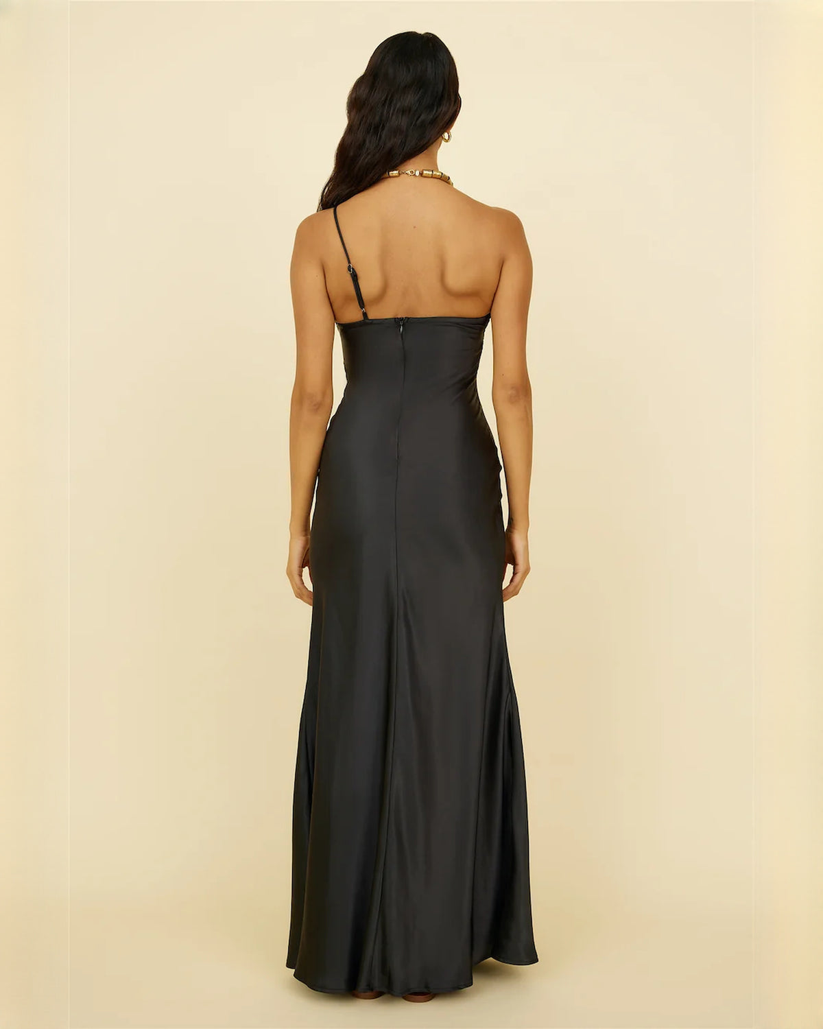 sleeveless satin a-line midi bridesmaid dress - image 5