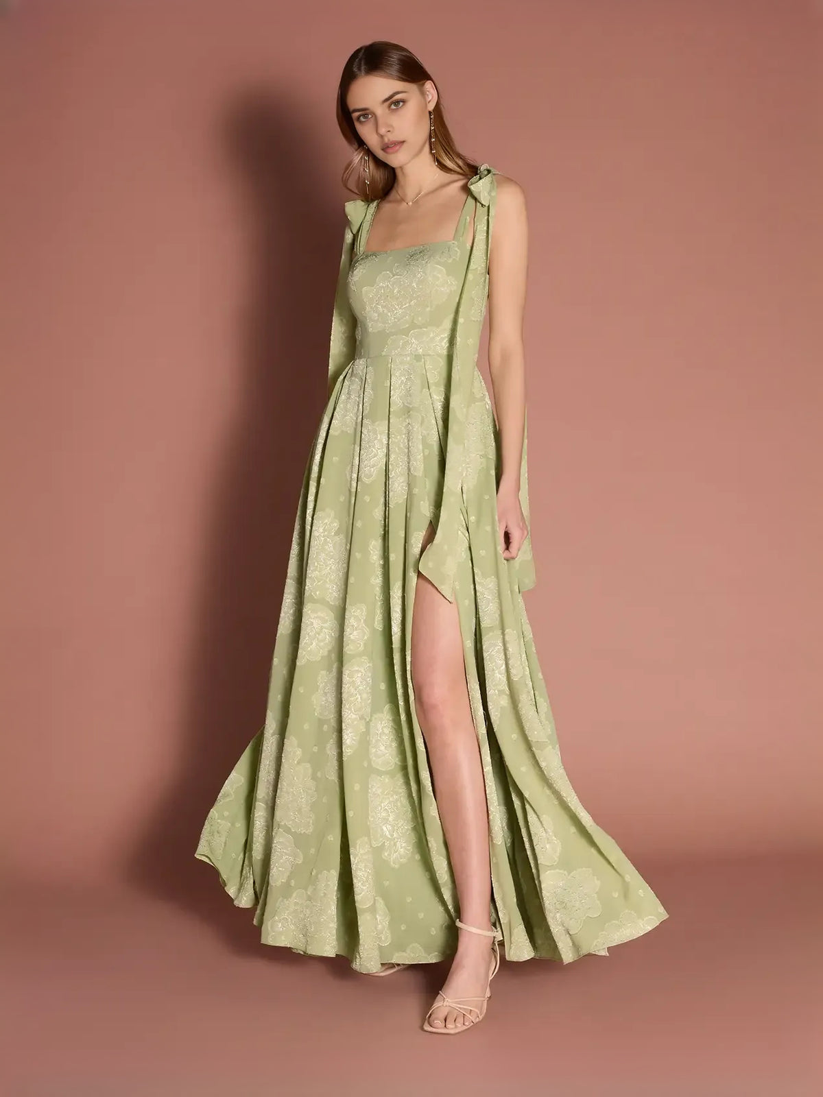 As Picture maxi prom dress, alternate view showing the skirt and hem