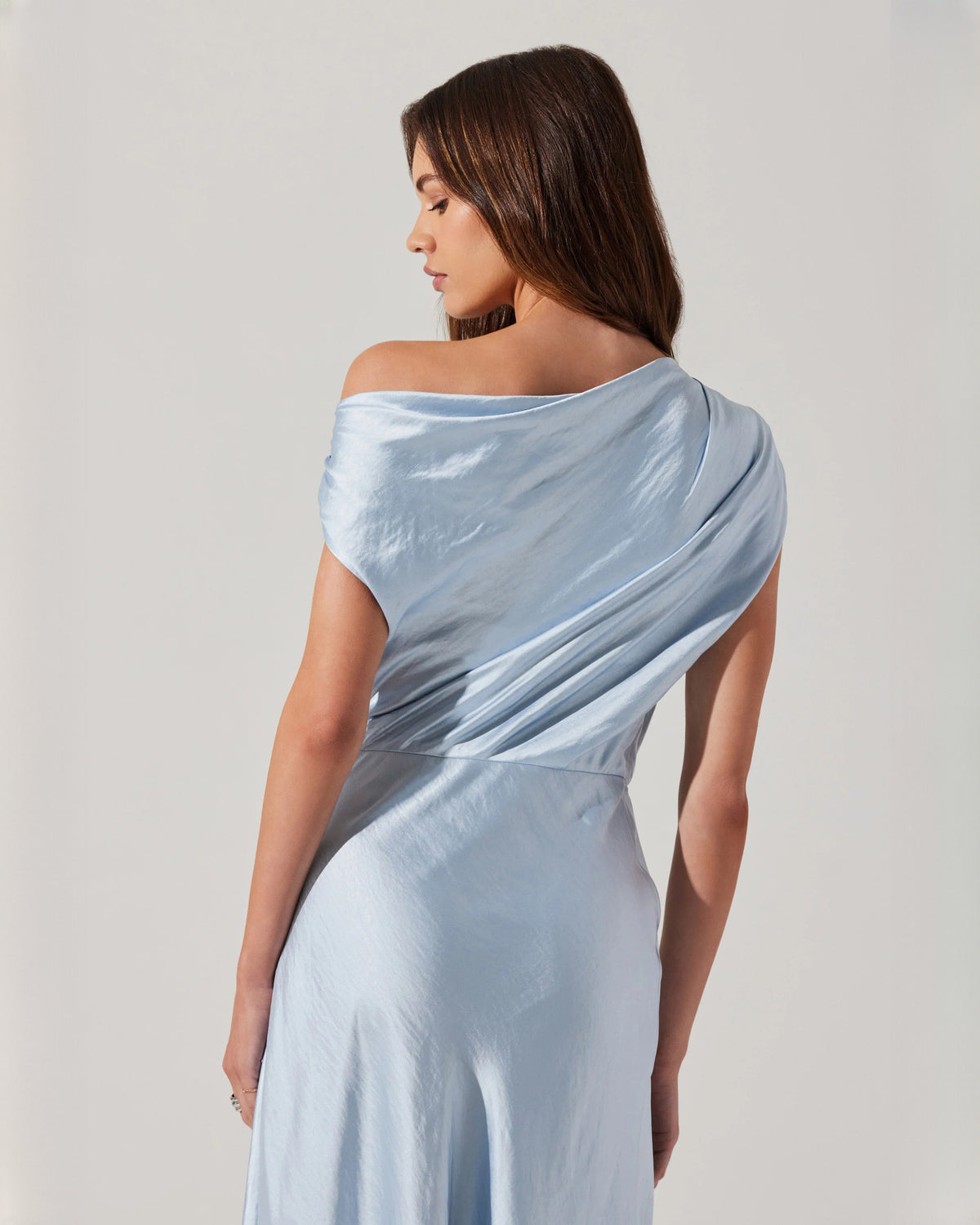 sleeveless satin a-line midi bridesmaid dress - image 5