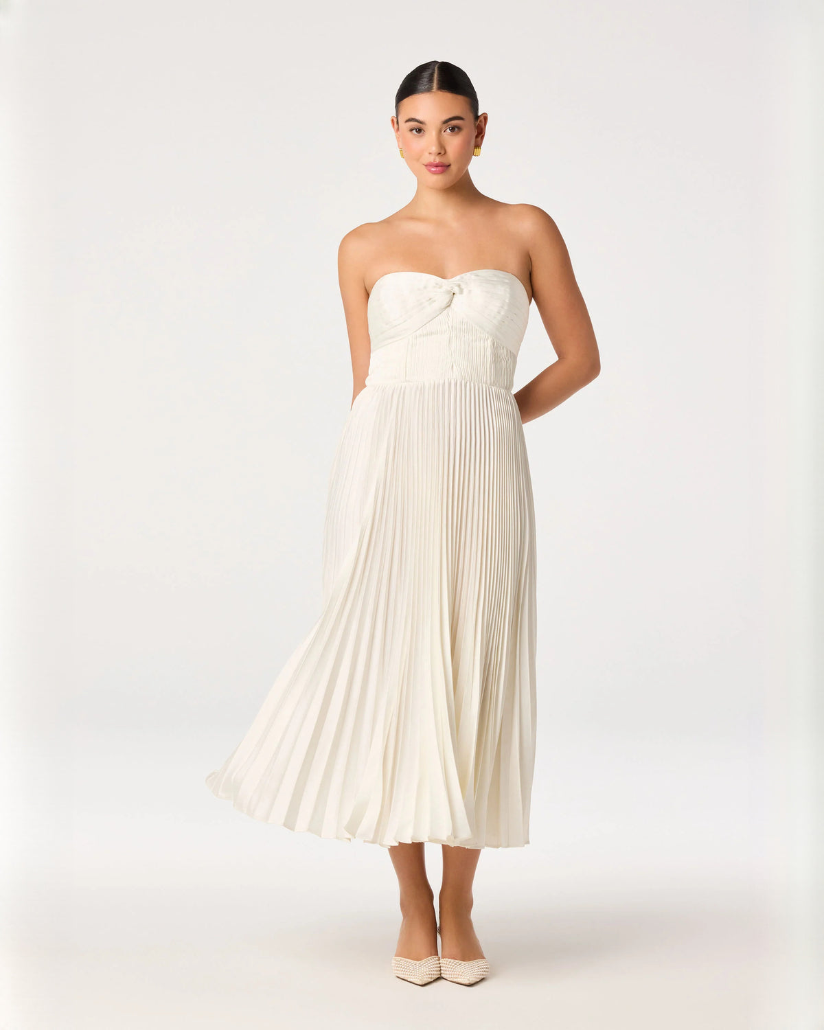 sweetheart chiffon a-line midi bridesmaid dress - image 5