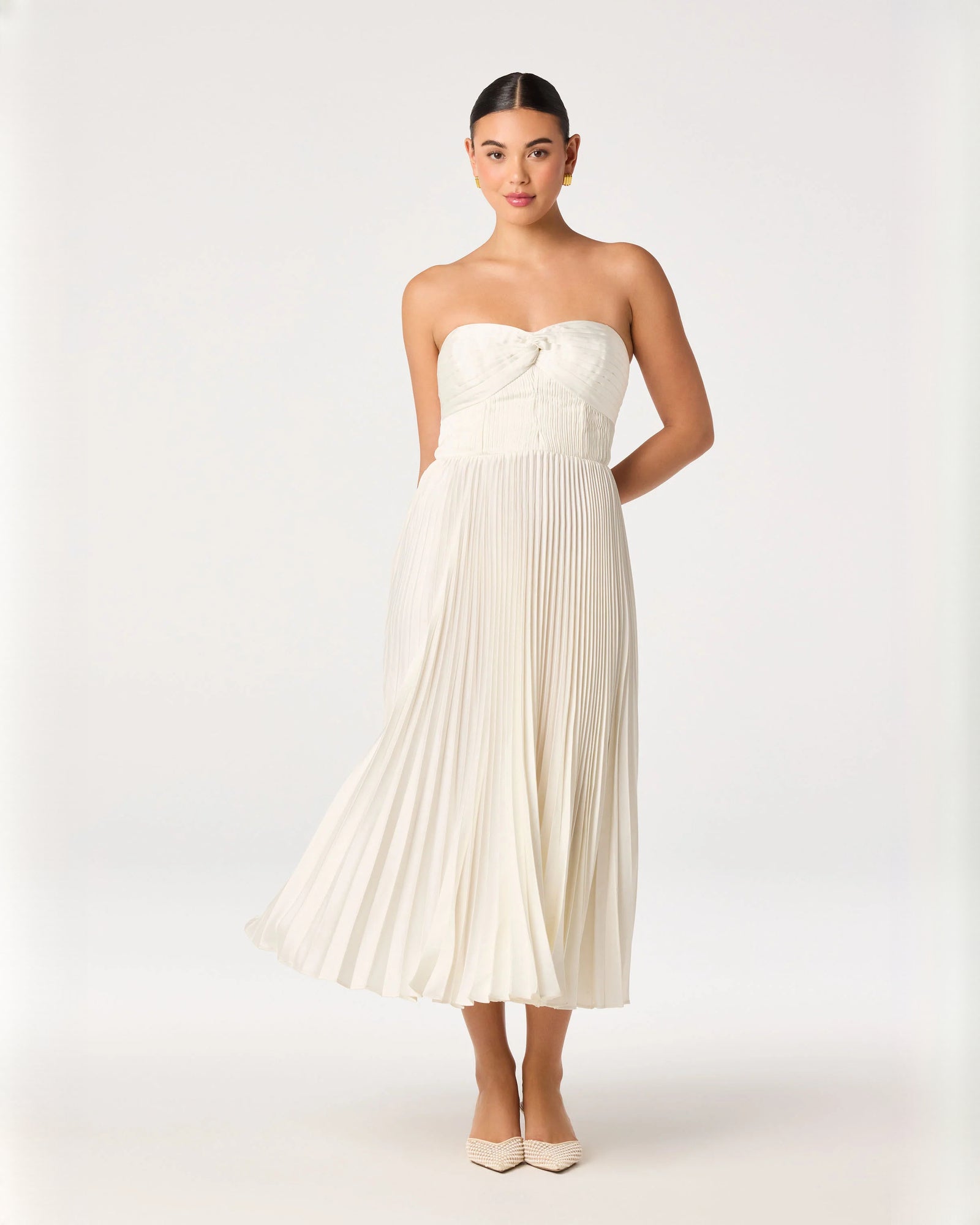 sweetheart chiffon a-line midi bridesmaid dress - image 5
