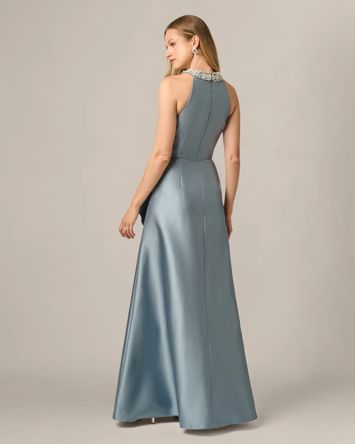 halter neck a-line maxi mother of the bride dress - image 5