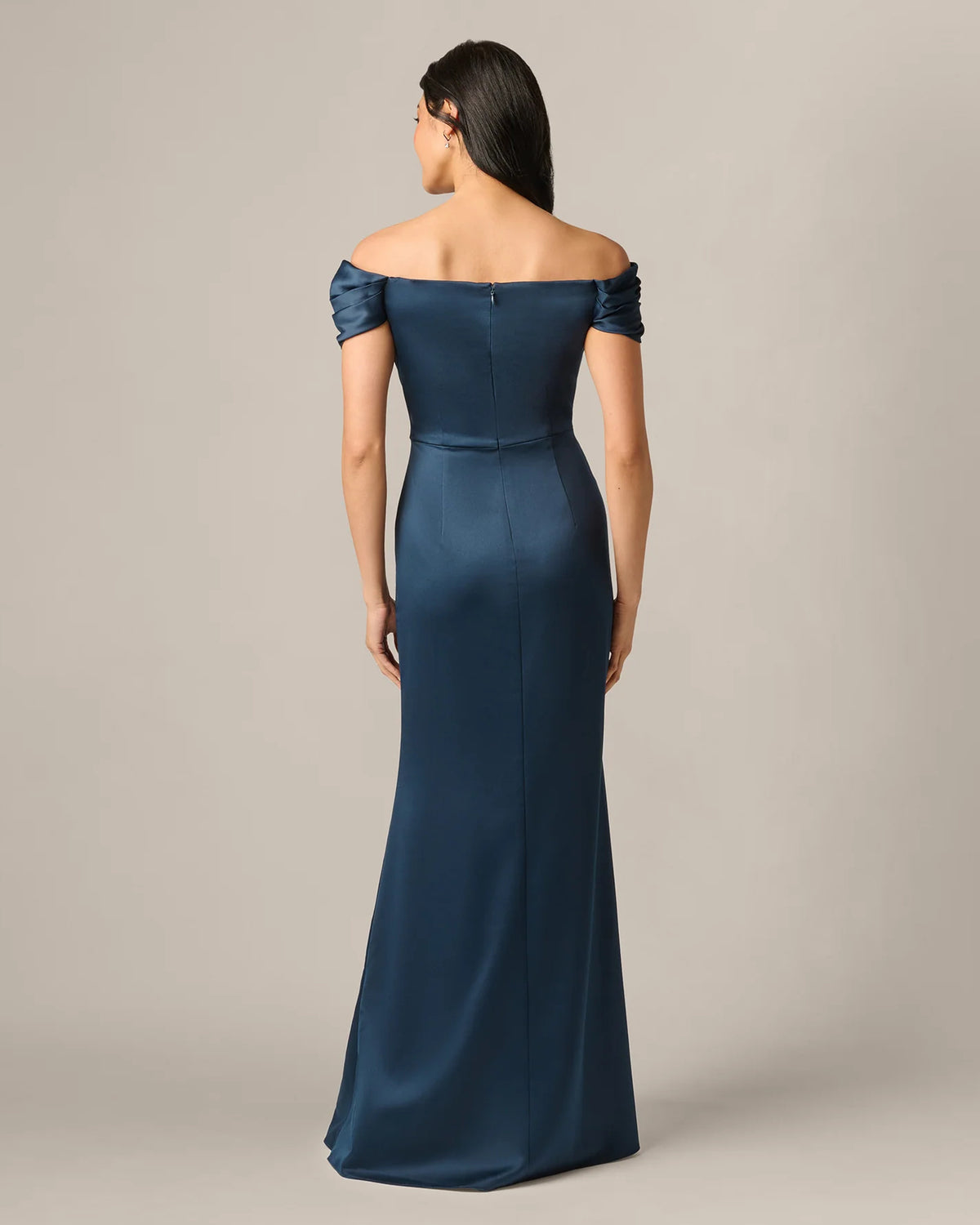 off-shoulder a-line maxi mother of the bride dress - image 5