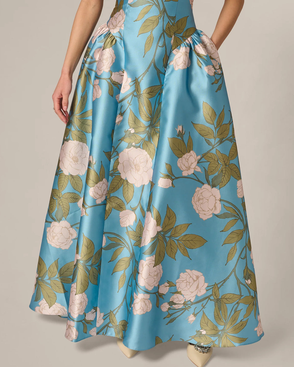 square neck a-line maxi mother of the bride dress - image 5