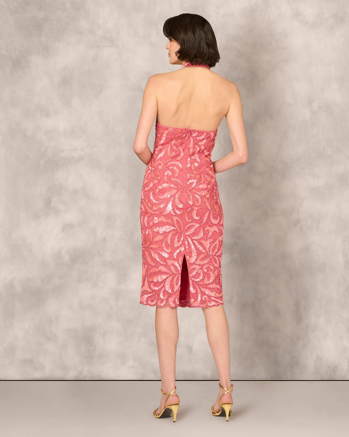 halter neck sheath midi mother of the bride dress - image 5