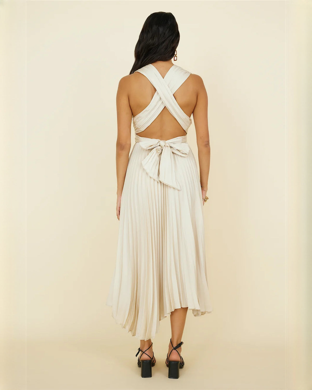 sleeveless chiffon a-line midi bridesmaid dress - image 5