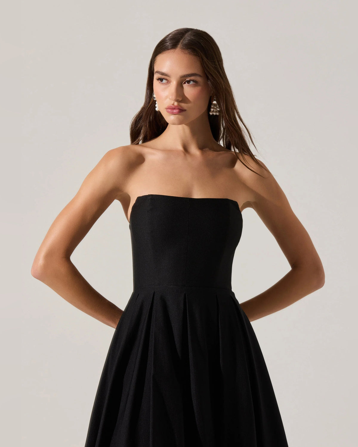 strapless a-line midi formal dress - image 5