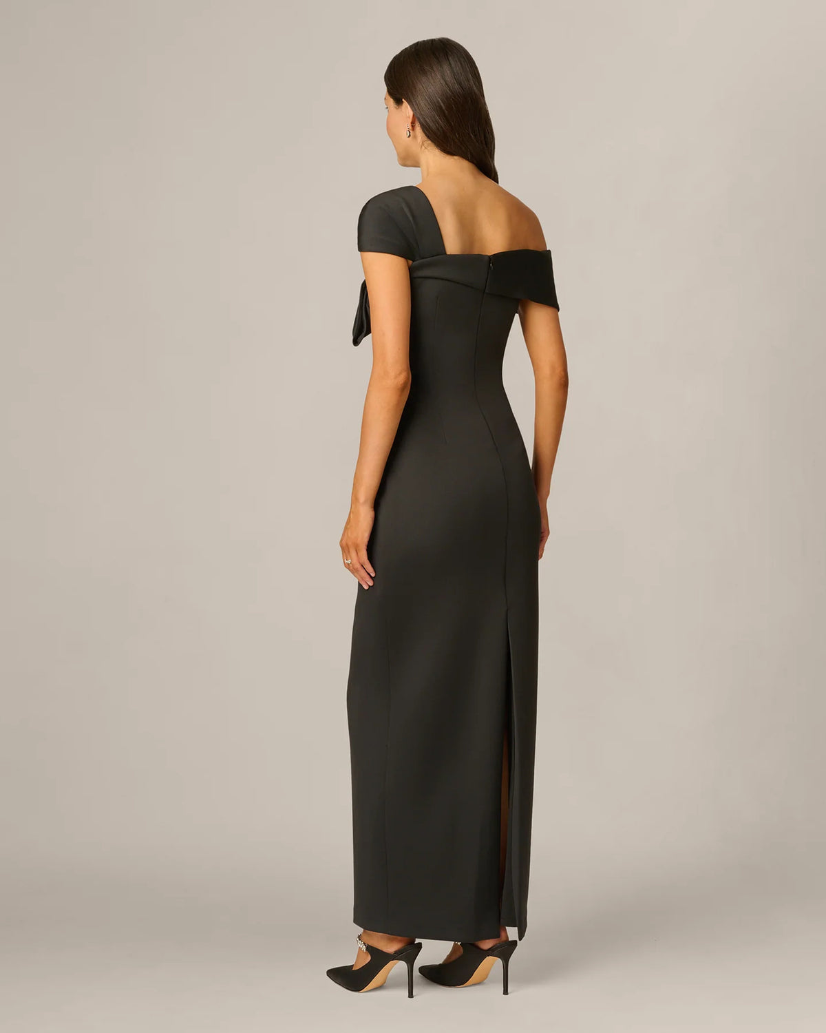 spaghetti strap sheath maxi mother of the bride dress - image 5