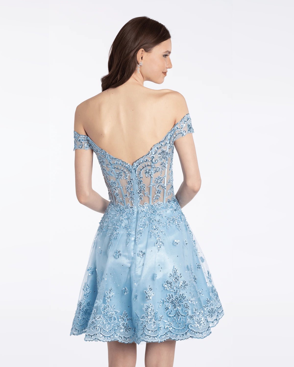 spaghetti strap fit-and-flare maxi homecoming dress - image 5
