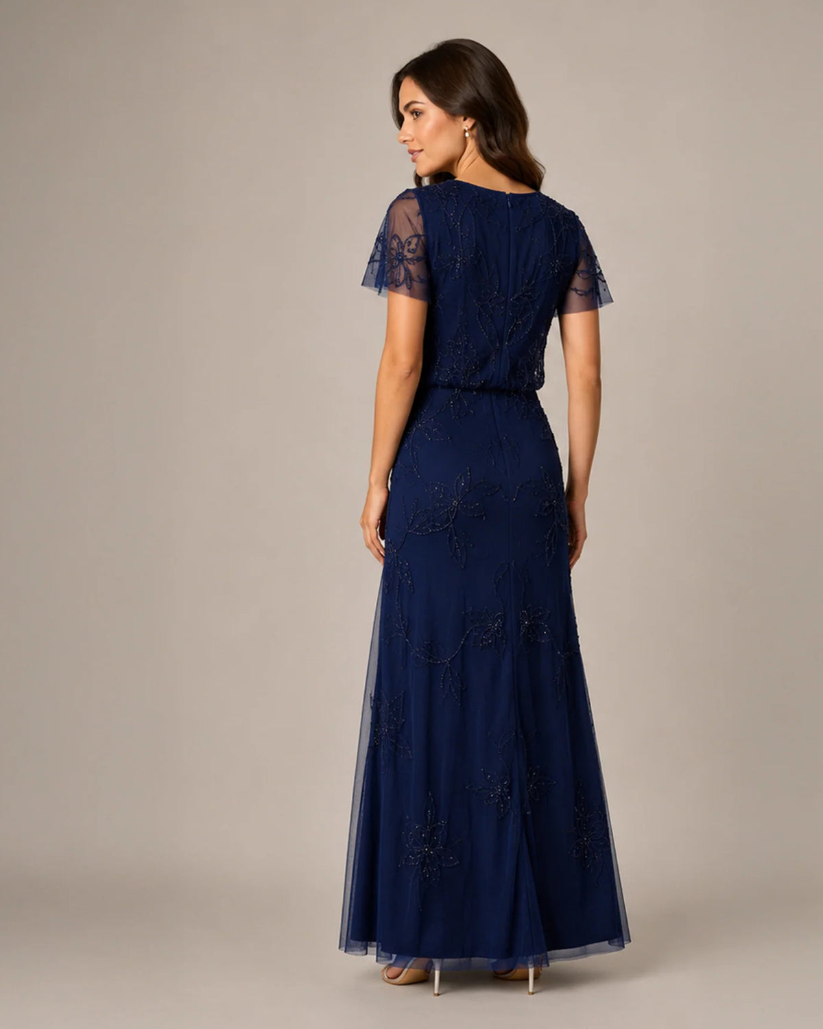 spaghetti strap a-line maxi mother of the bride dress - image 5