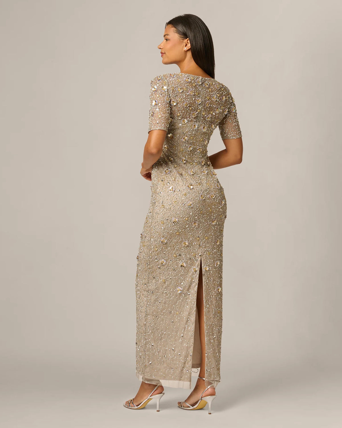 spaghetti strap a-line maxi mother of the bride dress - image 5