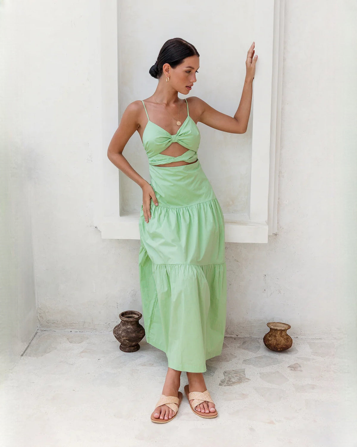 sleeveless chiffon a-line maxi bridesmaid dress - image 5