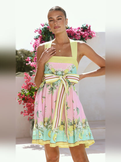 Rosé Lemonade mini homecoming dress, alternate view showing the skirt and hem