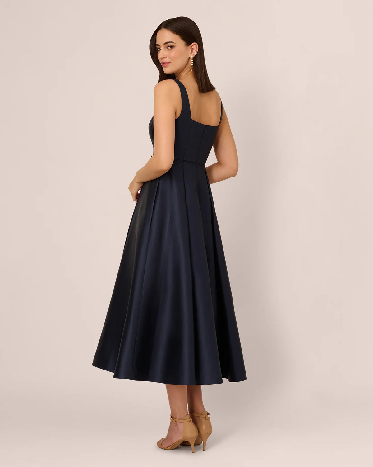 square neck a-line midi mother of the bride dress - image 5