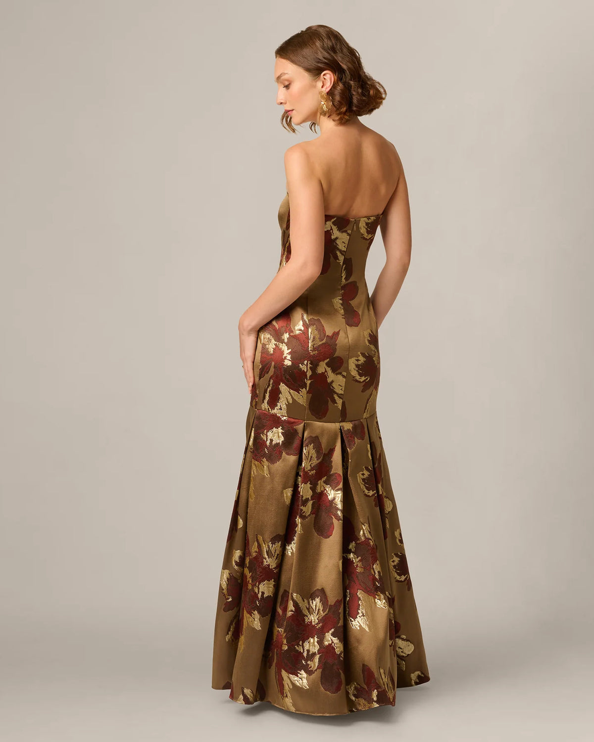 strapless a-line maxi mother of the bride dress - image 5