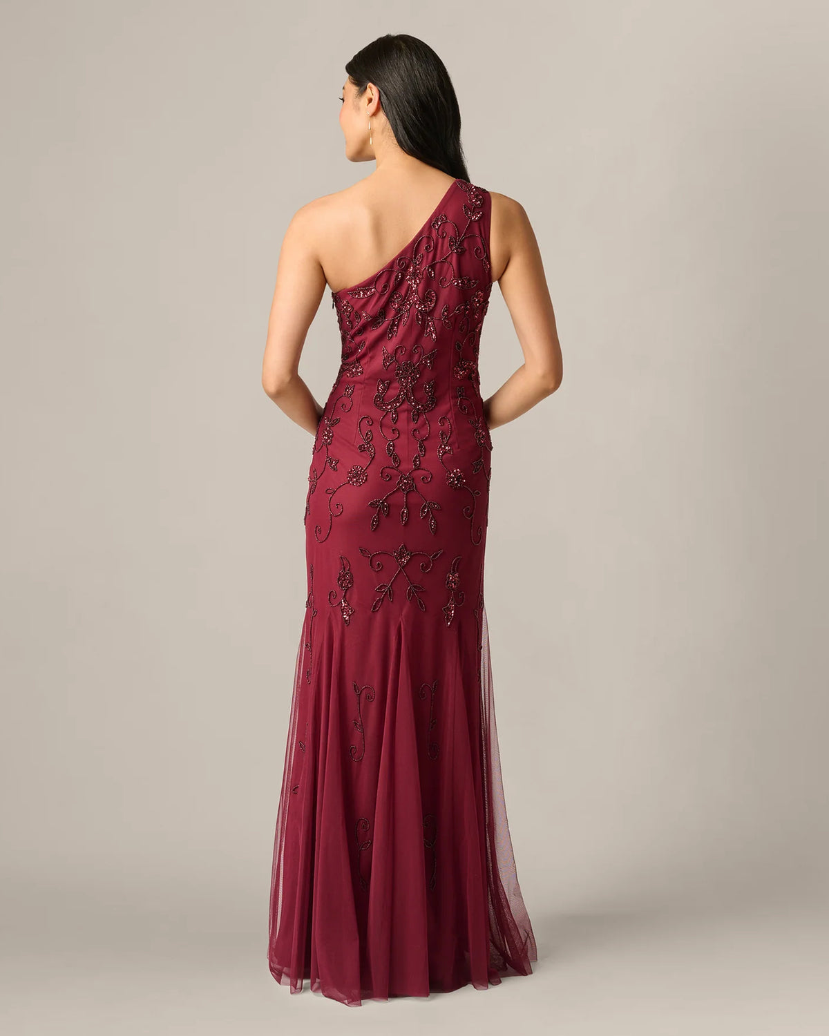 one-shoulder a-line maxi mother of the bride dress - image 5