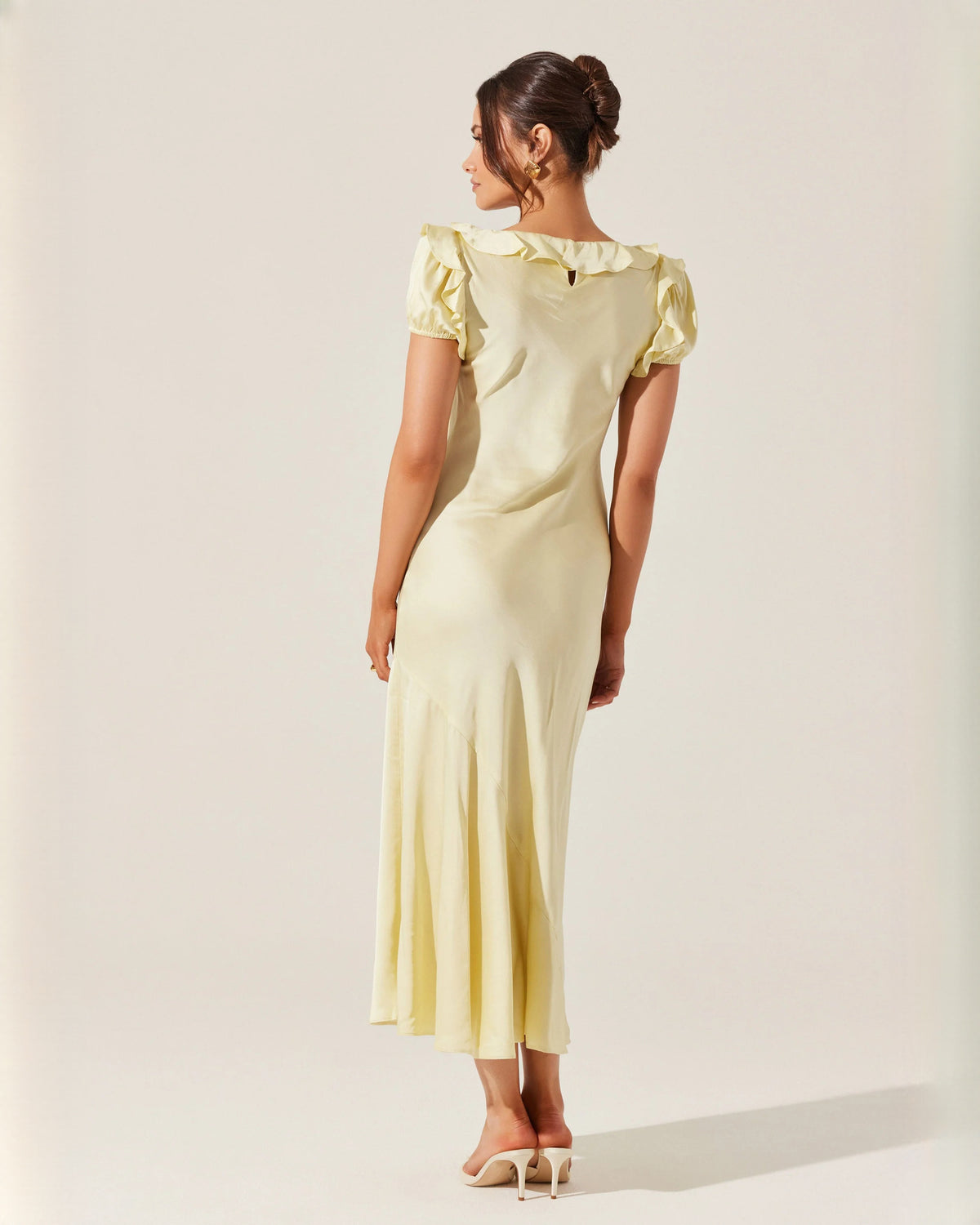 sleeveless satin a-line midi bridesmaid dress - image 5