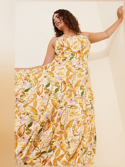 Orange midi formal dress, alternate view showing the skirt