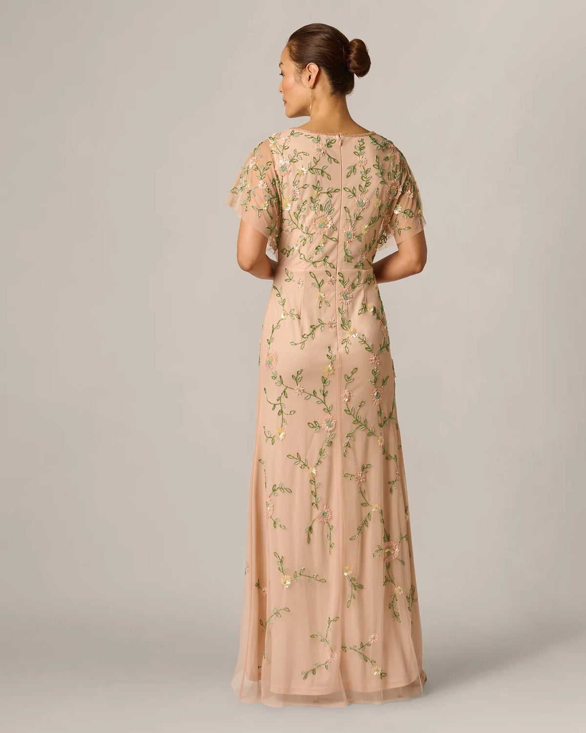 flutter-sleeve a-line maxi mother of the bride dress - image 5