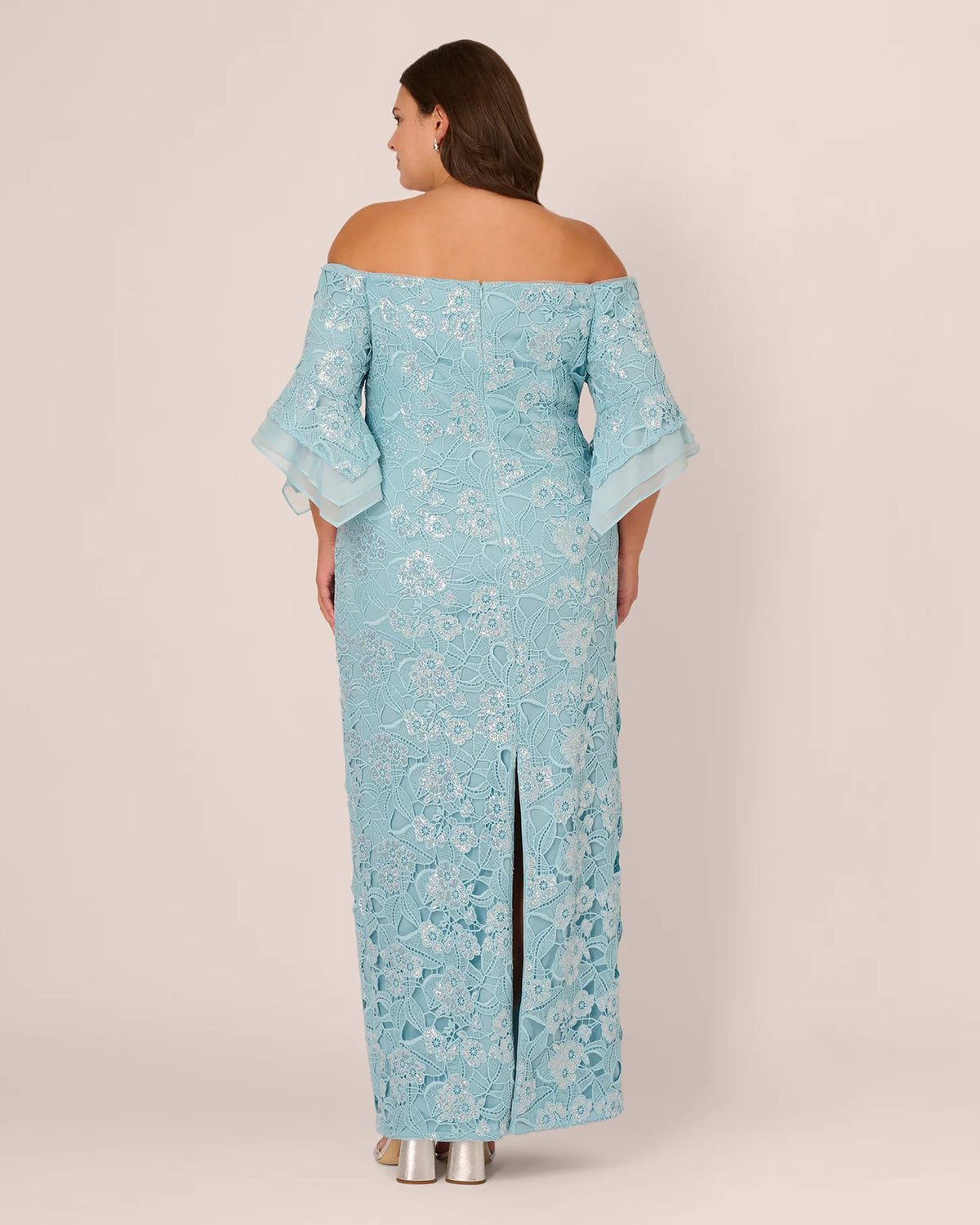 off-shoulder a-line maxi mother of the bride dress - image 5