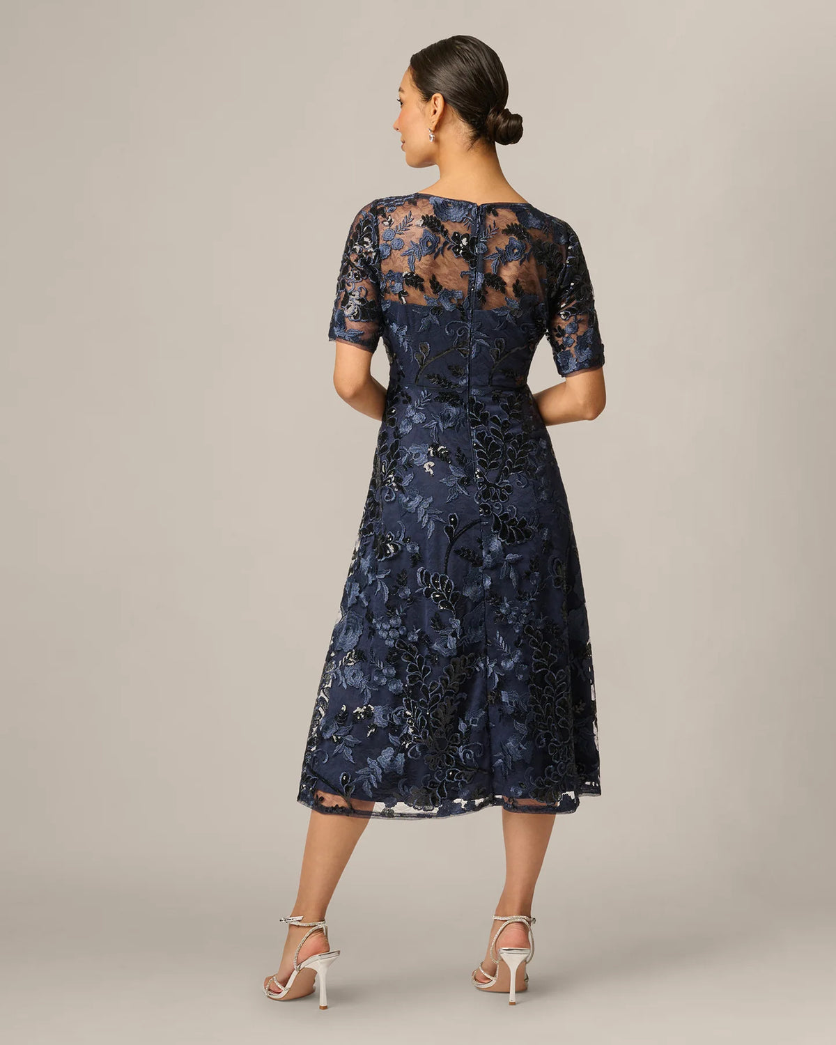 spaghetti strap a-line midi mother of the bride dress - image 5