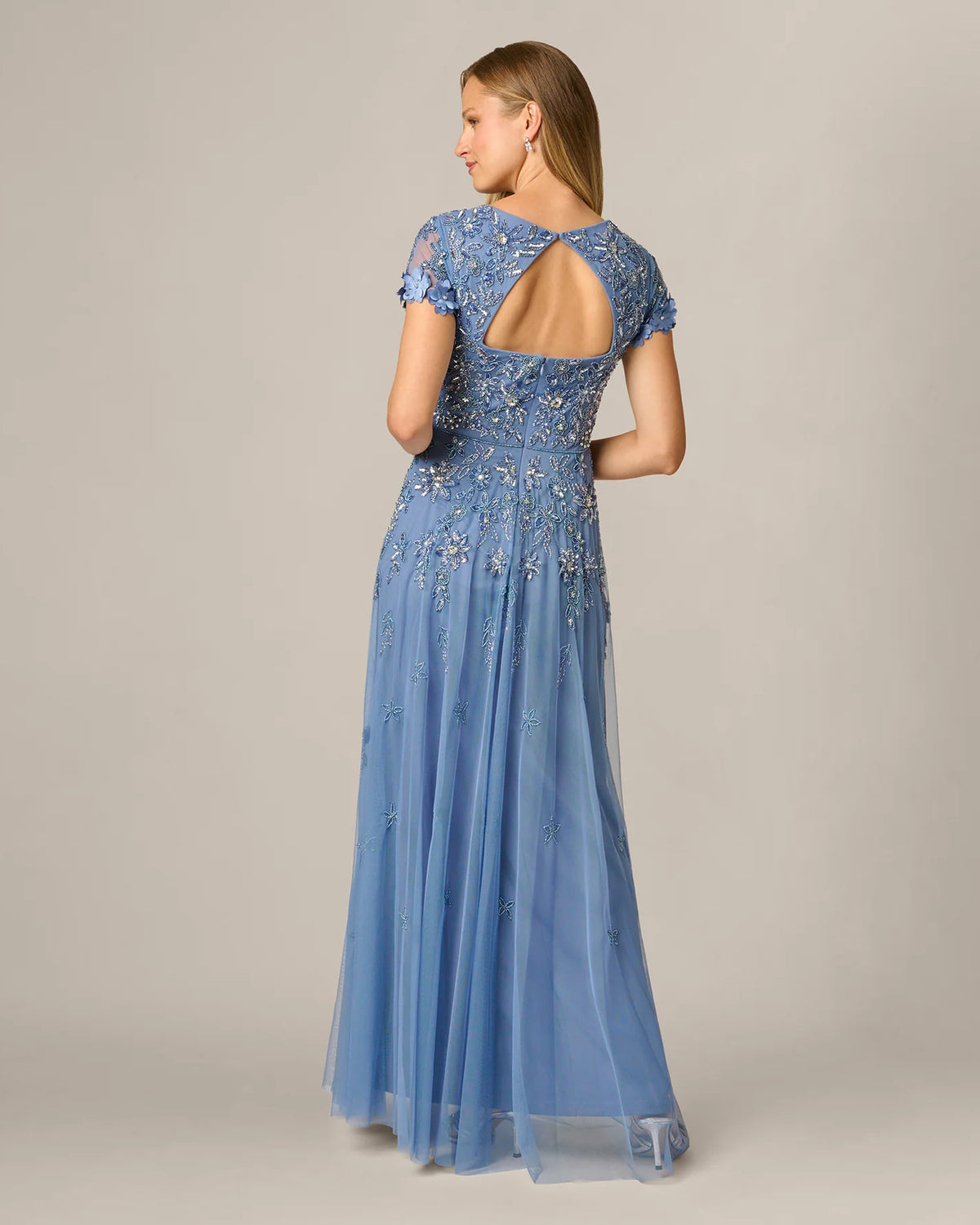 spaghetti strap a-line maxi mother of the bride dress - image 5