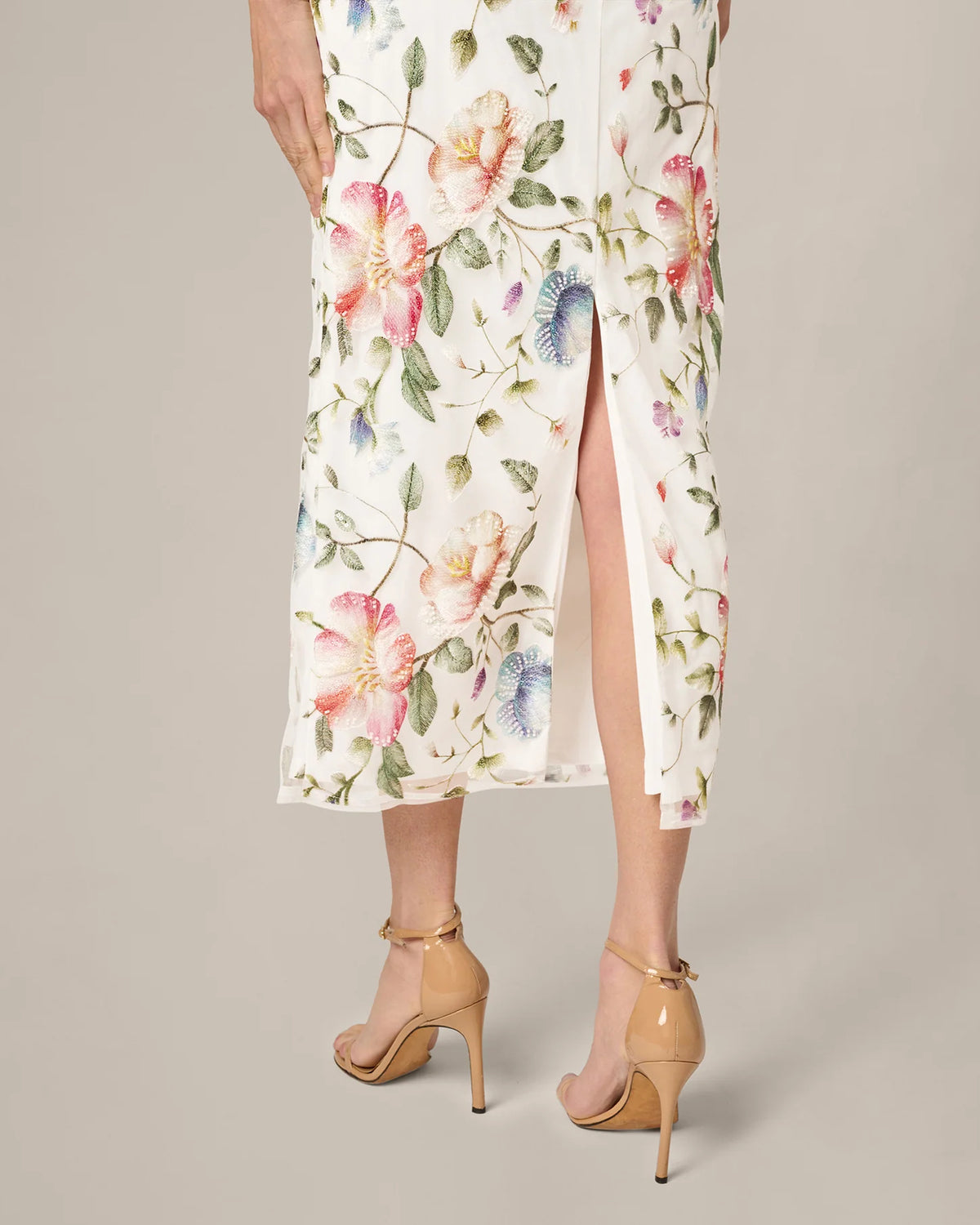 strapless a-line midi mother of the bride dress - image 5