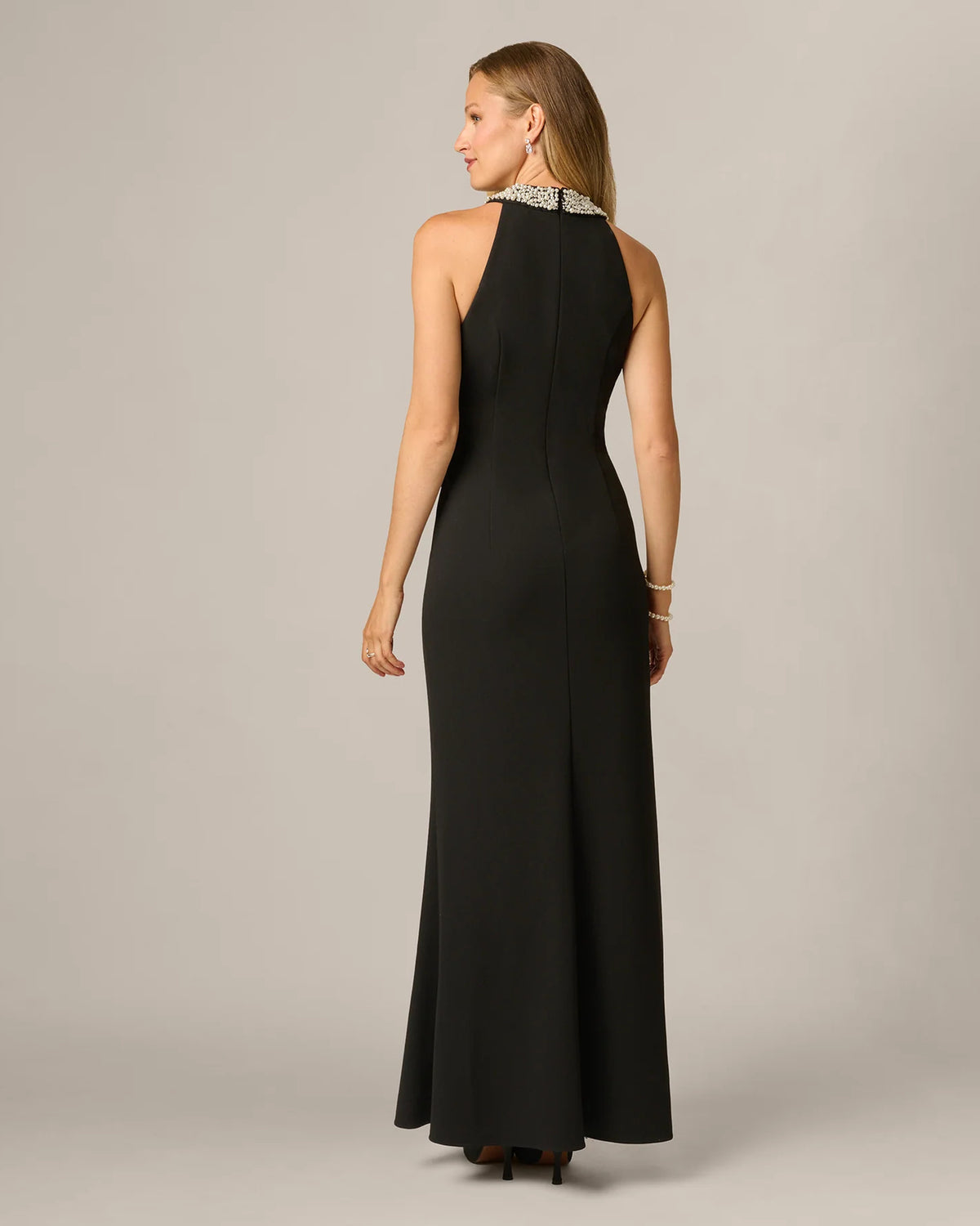 halter neck a-line maxi mother of the bride dress - image 5