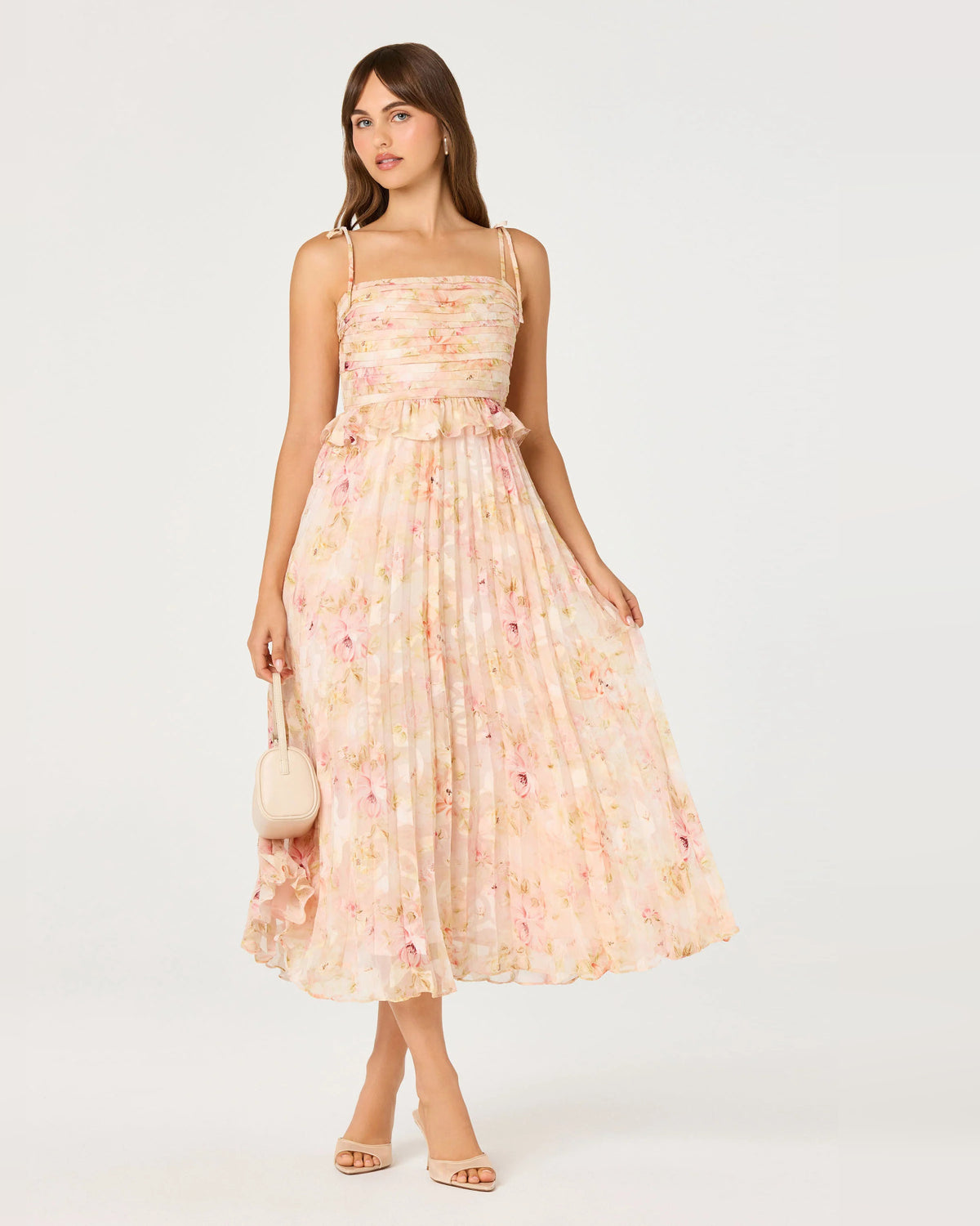 spaghetti strap a-line midi homecoming dress - image 5