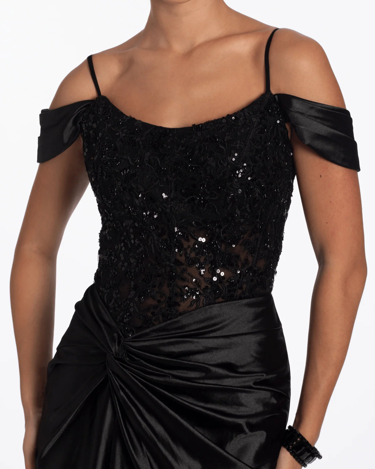off shoulder trumpet maxi prom dress - image 5