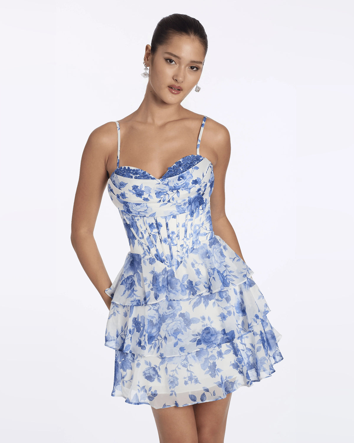 spaghetti strap fit-and-flare maxi homecoming dress - image 5
