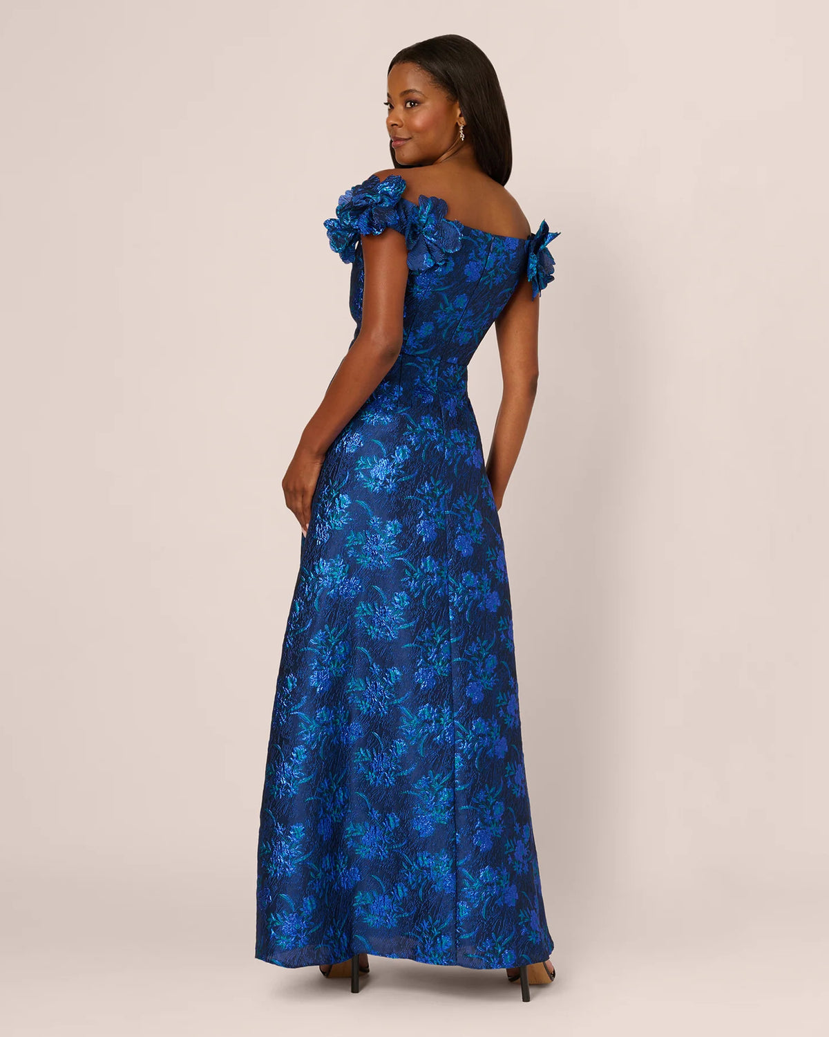 off-shoulder a-line maxi mother of the bride dress - image 5